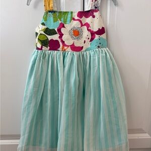 Floral and Striped Kids Casual Dress